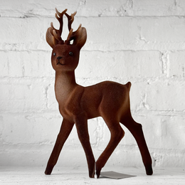 Small Flocked Brown Reindeer