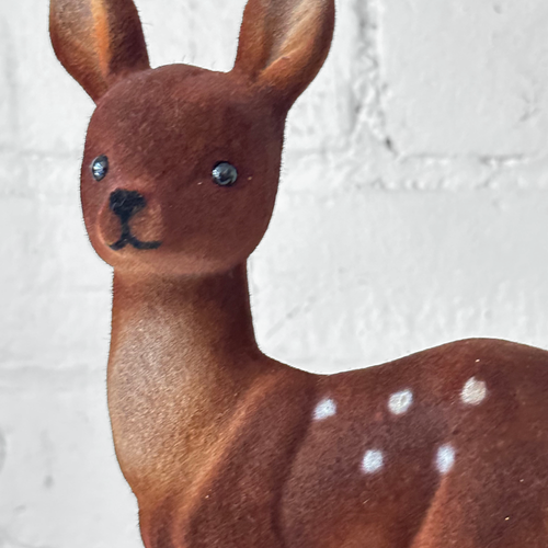 Small Flocked Bambi Reindeer