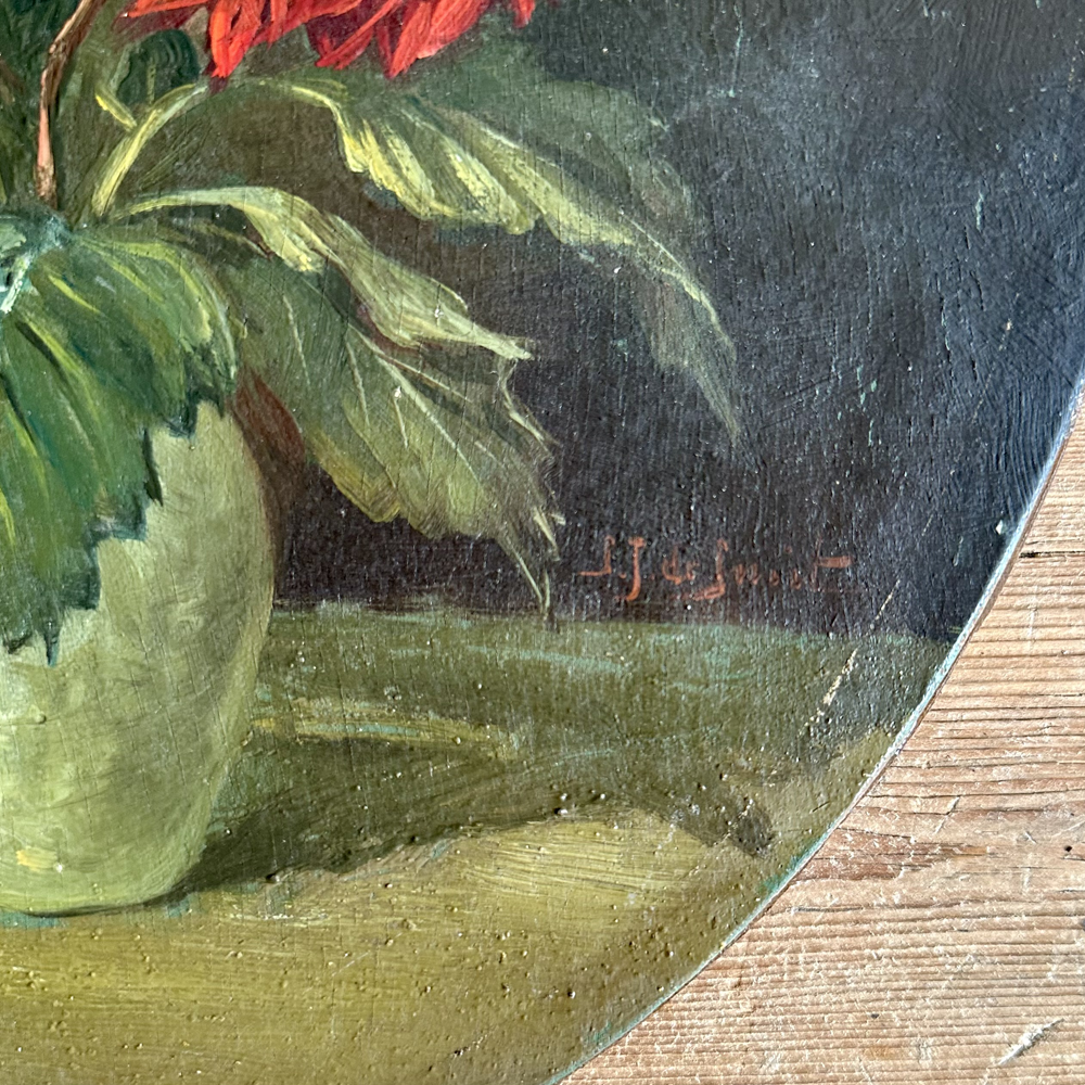 19th Century Oval Dutch Floral Painting