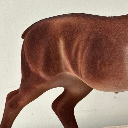 Large Flocked Brown Reindeer