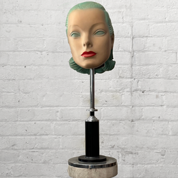 Vintage 1920's Mannequin Head on Stand (#1)