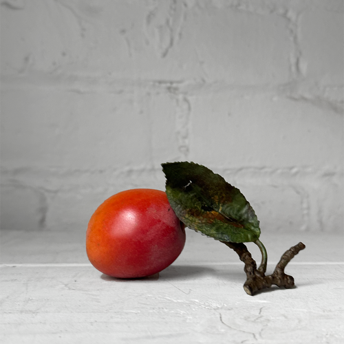 Porcelain Victoria Plum with Leaf