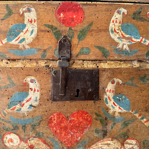 18th Century French Painted Trunk