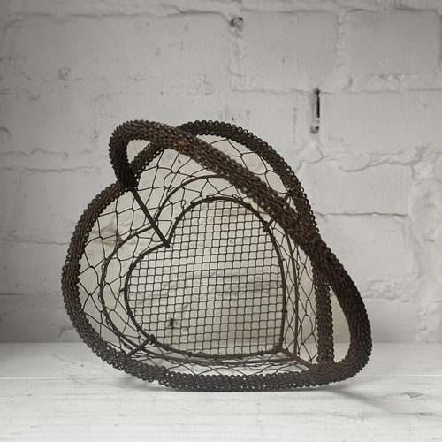 19th-Century French Wire Heart Basket