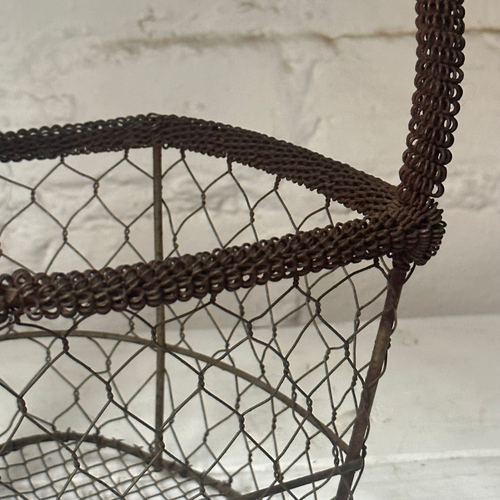 19th-Century French Wire Heart Basket