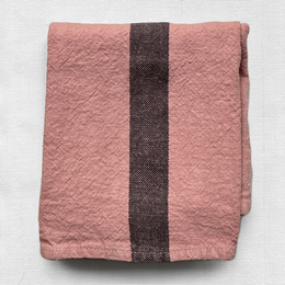 Charvet Editions Striped Linen Tea Towel in Pétale
