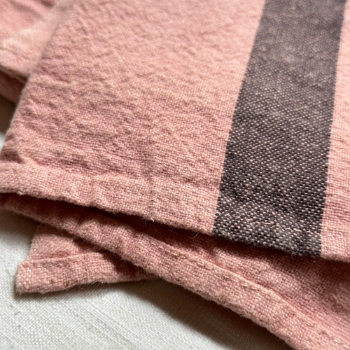 Charvet Editions Striped Linen Tea Towel in Pétale