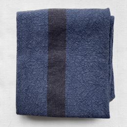 Charvet Editions Striped Linen Tea Towel in Indigo