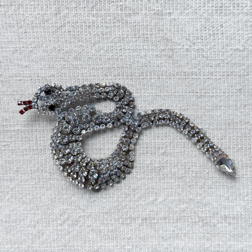 Snake Glass Crystal Brooch