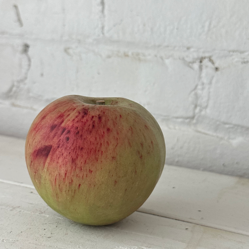 Carrara Marble Large Red & Green Apple