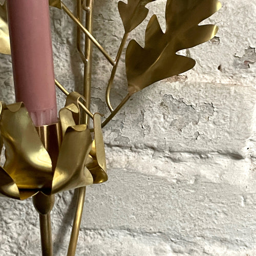 Jess Wheeler Oak Leaf Single Candle Sconce