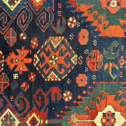 19th Century Kabu Rug Ottoman