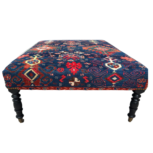 19th Century Kabu Rug Ottoman