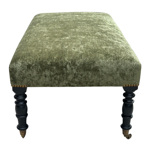 Custom Ottoman in Cisco Brothers x John Derian Velluto Olive