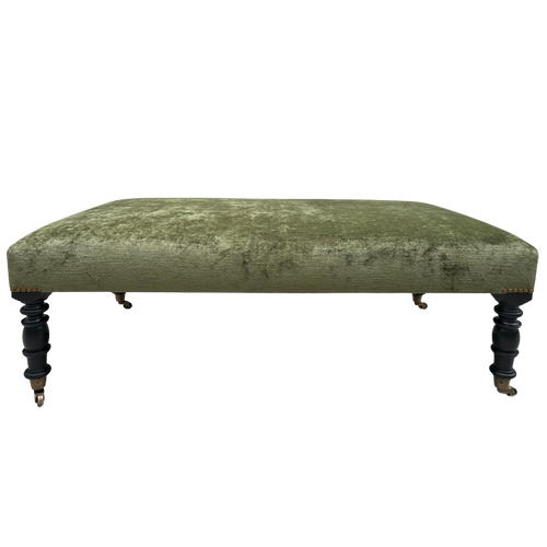 Custom Ottoman in Cisco Brothers x John Derian Velluto Olive