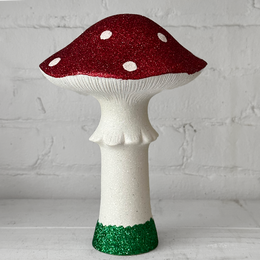 Large Red Glitter Mushroom