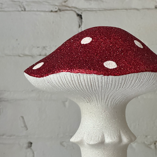 Large Red Glitter Mushroom