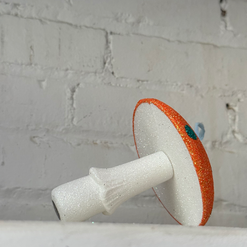 Orange Glitter Mushroom Ornament