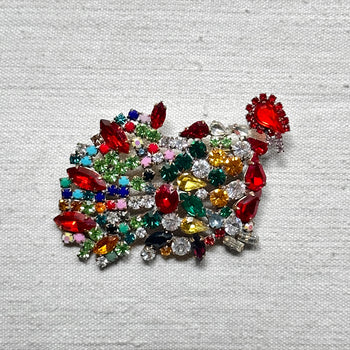 Crystal Turkey Brooch