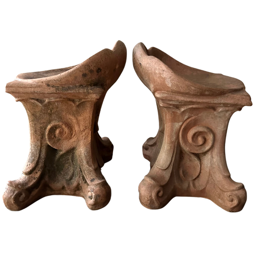 Pair of Antique Italian Terracotta Garden Seats