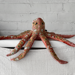 Miranda Silk Velvet Octopus in Shaded Rose