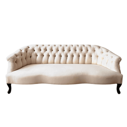 Muslin Covered 19th Century Style Tufted Sofa