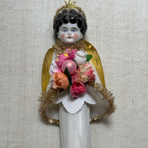 Nostalgic Paper Angel Topper with Porcelain Head