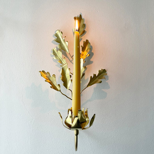 Jess Wheeler Oak Leaf Single Candle Sconce