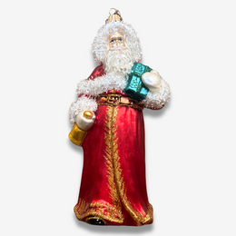 Nostalgic Santa with Gift & Bell