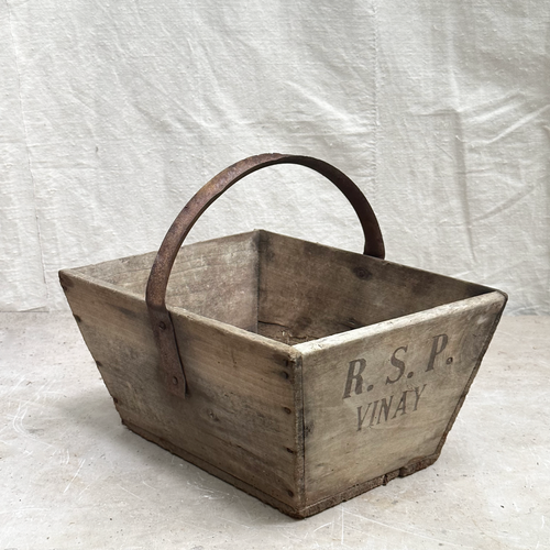 Antique French Wooden Harvest Basket