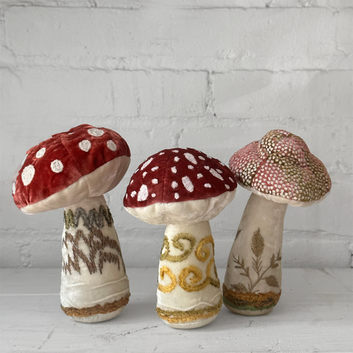 Silk Velvet Embroidered Mushroom 3