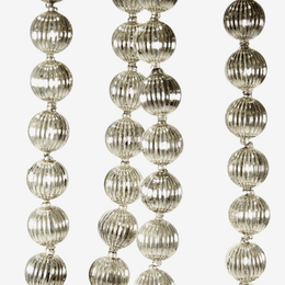 Segmented Silver Orb Glass Garland