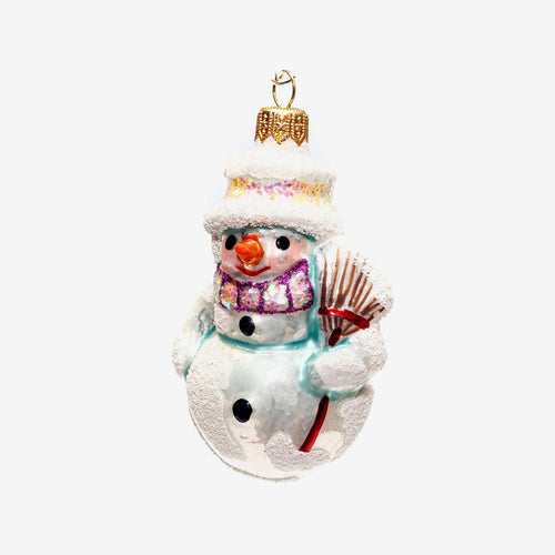 Snowman with Broom Ornament