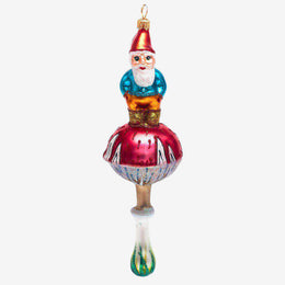 Gnome on Red Mushroom Ornament