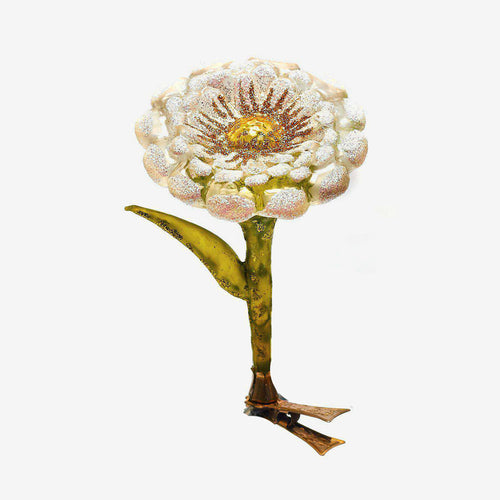 White Geranium Clip-On Flower Ornament