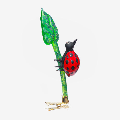 Ladybug on leaf Clip-On Ornament