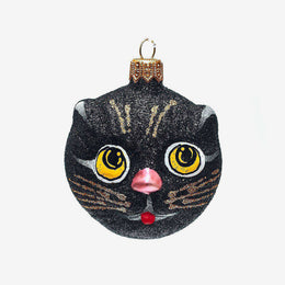 Black Cat Head Ornament