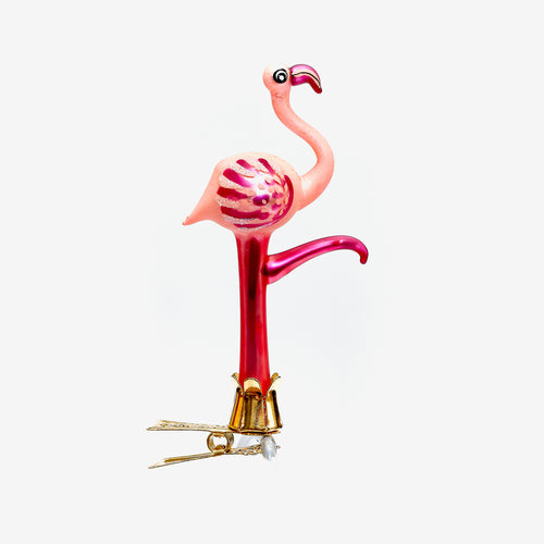 Pink Flamingo Clip-On Ornament