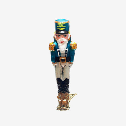 Blue Nutcracker Clip On Ornament