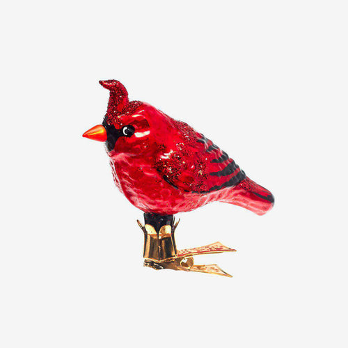 Red Cardinal Bird Clip-On Ornament