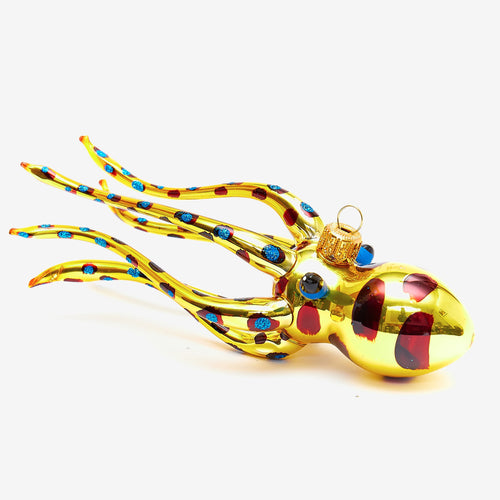 Yellow & Brown Squid Ornament