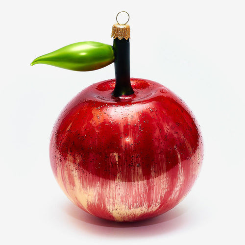 Red Apple With Leaf Ornament