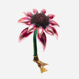 Pink Clip-On Flower Ornament