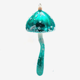 Turquoise & White Mushroom Ornament