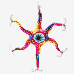 Six Arm Multicolor Fantasy Starfish with Reflector Ornament