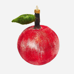 Red Apple With Leaf Ornament