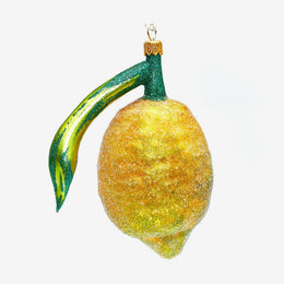 Lemon With Leaf Ornament