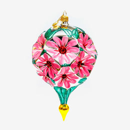 Pink Flowers Drop Ornament