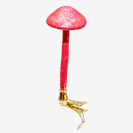 Pink Mushroom Clip-On Ornament