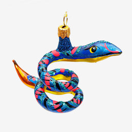 Yellow and Blue Snake Ornament